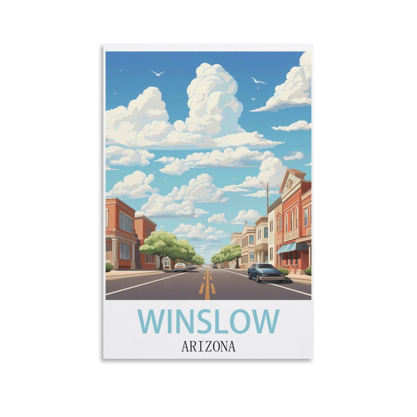 EZMLFA 5D DIY Diamond Painting Kit,Winslow Arizona Diamond Art Kits for Beginner,Gem Art Kits Round Drill for Home Wall Decor Gifts 40x40cm