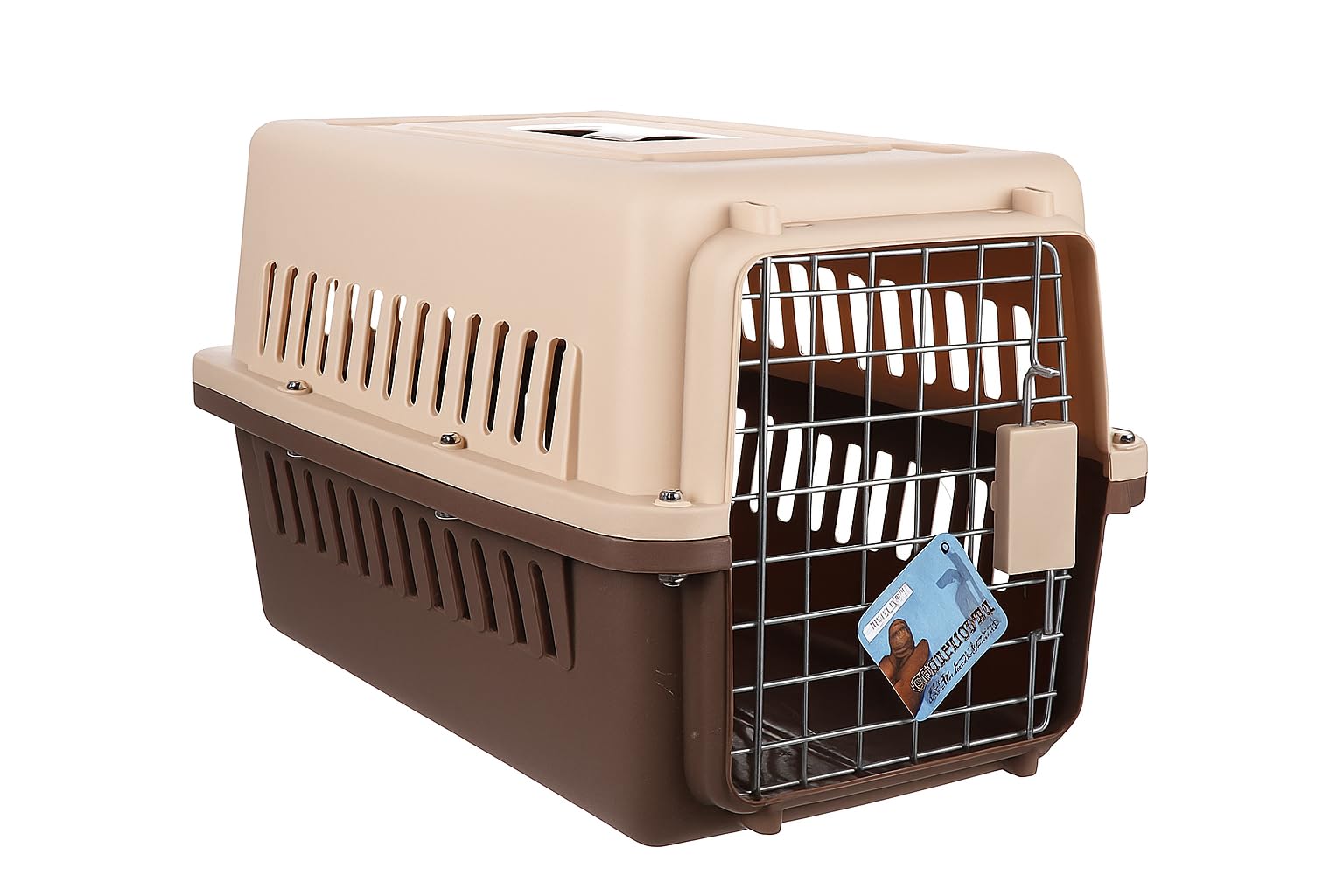 Transportin, Maletin para Mascotas 50x33x30 cm – Caja de Transporte Plástica para Perros y Gatos, Jaula con Puerta de Seguridad, Asa Superior y Ventilación – Ideal para Viajes, Avión o Auto