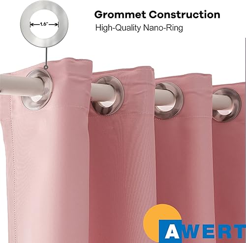 Miniatura 7 de AWERT Cortinas de ventana con bloqueo de luz del planeta espacial para sala de estar, Cosmos Tierra del lago Montañas del atardecer, paneles de