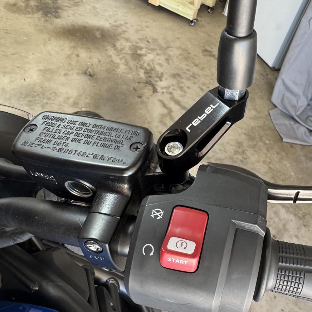 Motorcycle Rearview Mirror Risers Fit For Rebel 1100 500 300 2019-2023 2024 2025 All Year Rebel500 Rear Mirrir Risers Brackets 2025 rebel 1100 Accessories 2025 rebel 500 Accessories BK