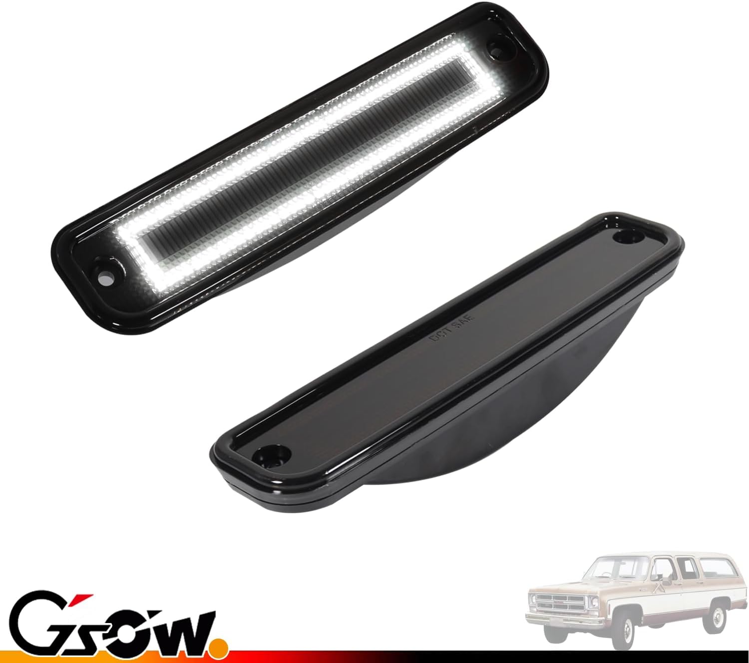 2 PCS LED Side Marker Lights for Chevy & GMC C/K Series C10 C20 C30 K10 K20 K30 C1500 C2500 C3500 K1500 K2500 K3500 R30 V30 R3500 V3500, Front Rear Smoked Lens Markers Signal Lamps