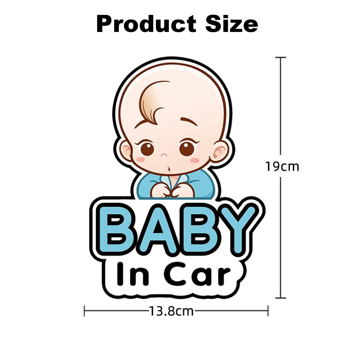 2Pcs Baby on Board Car Sticker, 19cm/7.48in * 13.7cm/5.39in Safety Car Sign, Removable Safety Sticker - Image 2