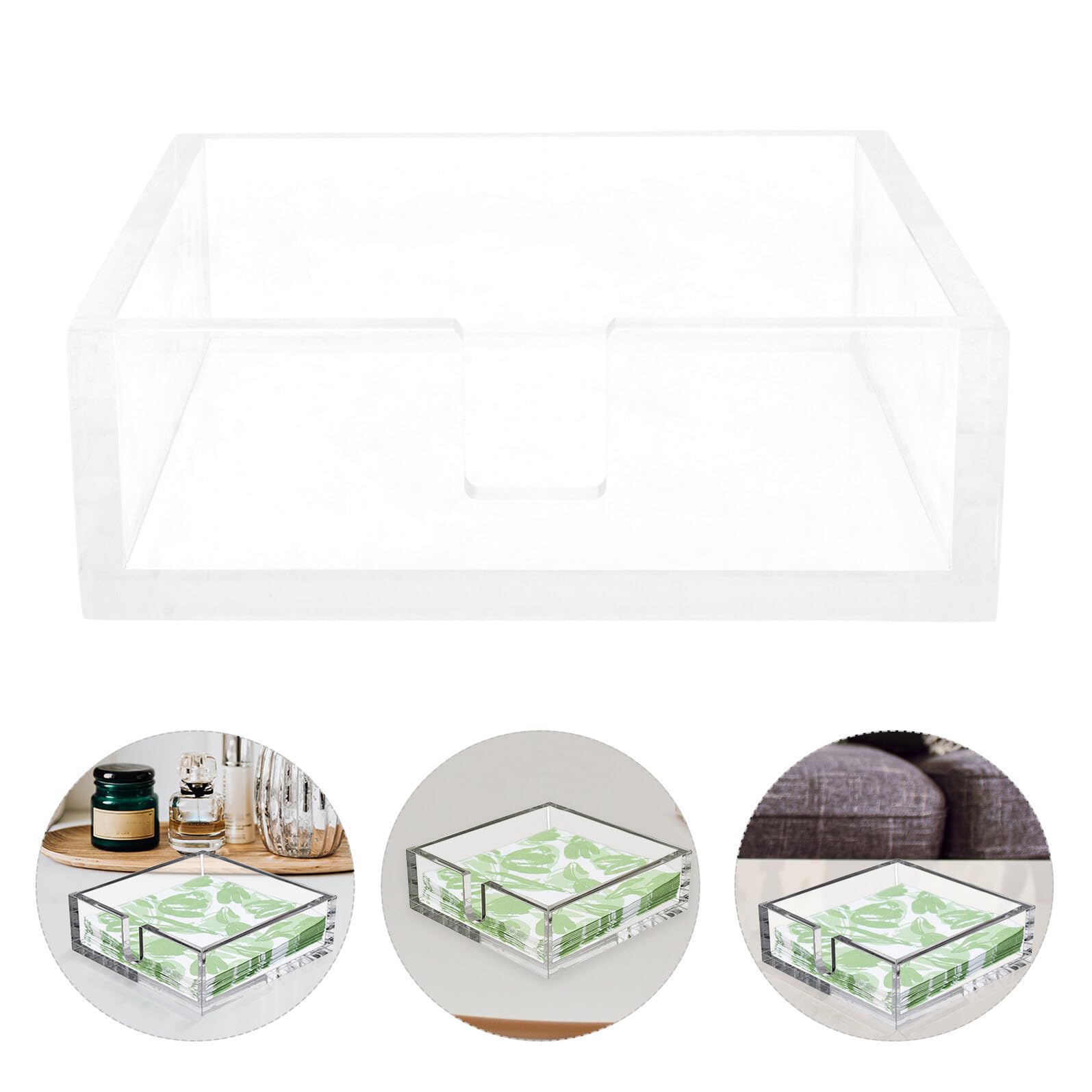 Soporte Acrílico Transparente para Servilletas de Fiesta Organizador de Papel de Mesa Antideslizante Práctico Dispensador Multifuncional para Cocina y Cócteles