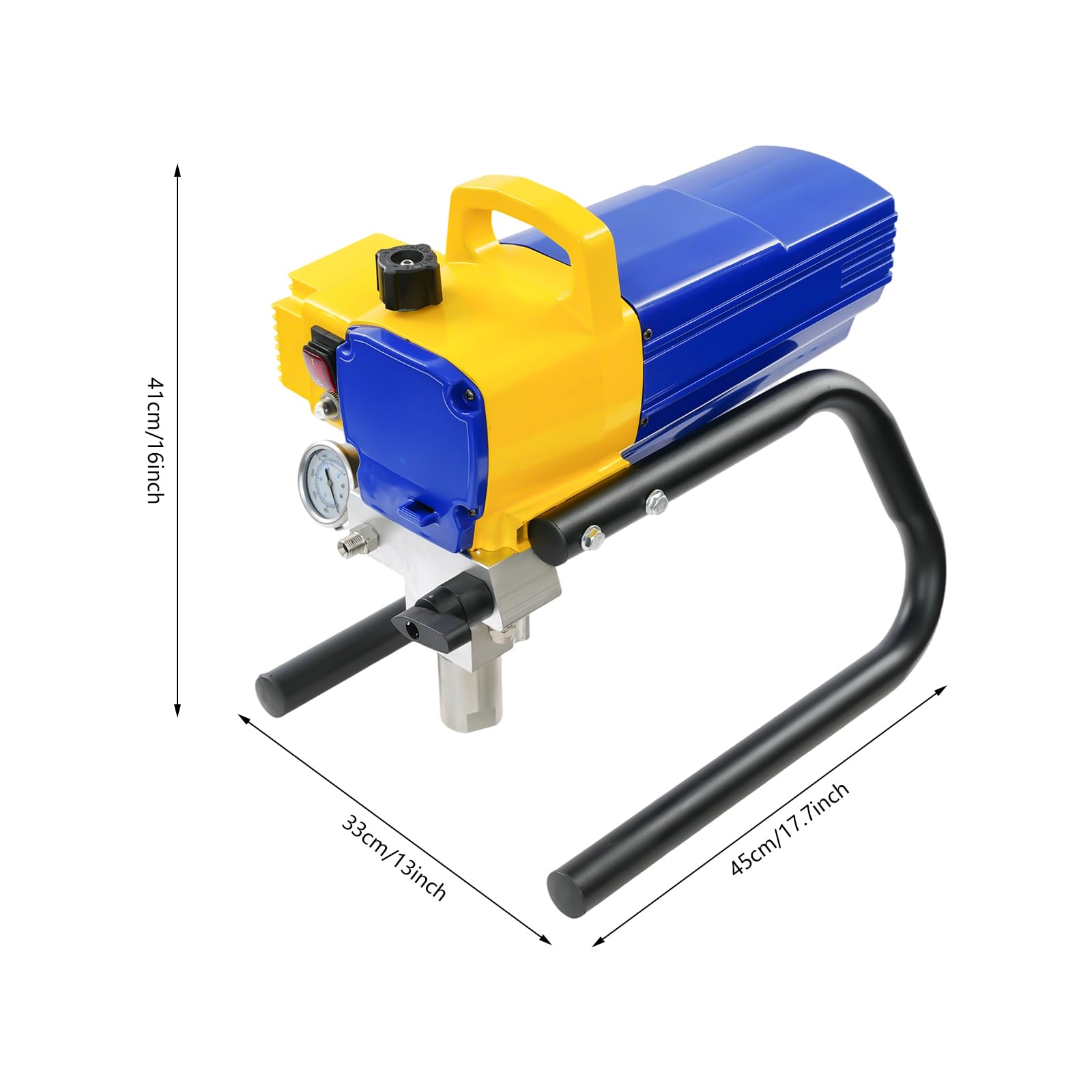 1800W Airless Paint Sprayer, 220V Electric Stand Wall Paint Sprayer, Airless Control Pro Paint Spray System For Home Exterior And House Interior DIY Painting Projects 1.8L/0.48Gal/min, 3600psi