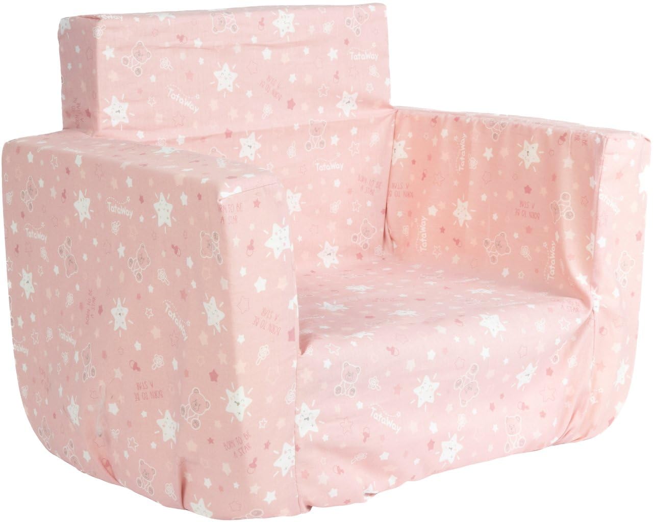 Tataway Pink Fotel dla dzieci | Fotel do sypialni dla niemowląt i plac zabaw | Miękkie i kompaktowe siedzisko do relaksu, czytania i zabawy