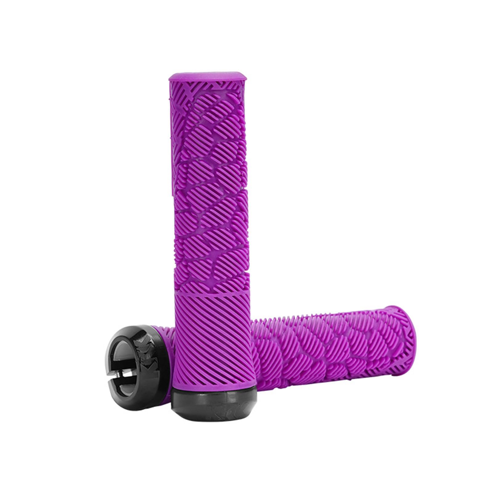 Laikoutd Purple 1Pair Ergonomic Bicycles Handle Grips Replacement Rubber Shock Absorption Handlebar Cover Easy To Installation Cycling Accessories