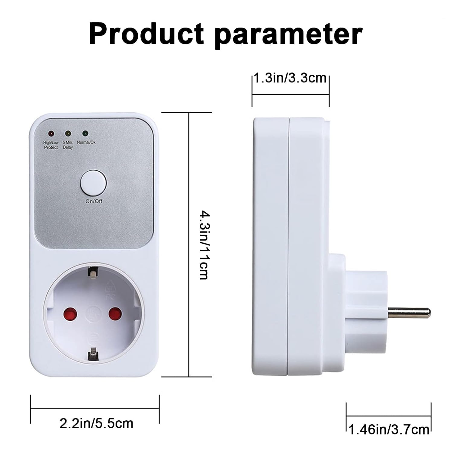 Automatic Voltage Protection Socket steckdosenleiste überspannungsschutz Steckdosenadapter Sockel Switcher AC 220V Power Surge Safe Protector EU Stecker Sockel Kühlschrank Protect (2 PCS)