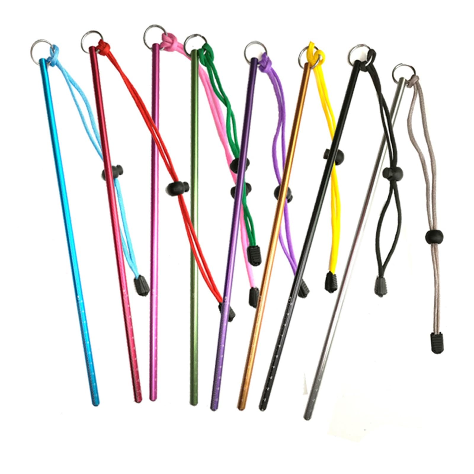 Scuba Diving Aluminium Alloy Stick Pointer with Measurement Lanyard Dive Underwater Shaker Noise Maker Diving Stick Pointer (Color : Zwart, Size : 1)