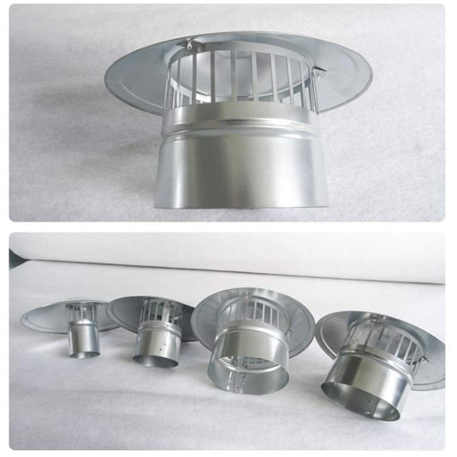 Acciaio Inox Comignolo Cappello, con Uccello Guard Impermeabile Rotondo Aria sfiato Cowl Cappello Pioggia Copertura Protettore Cappello End,160mm
