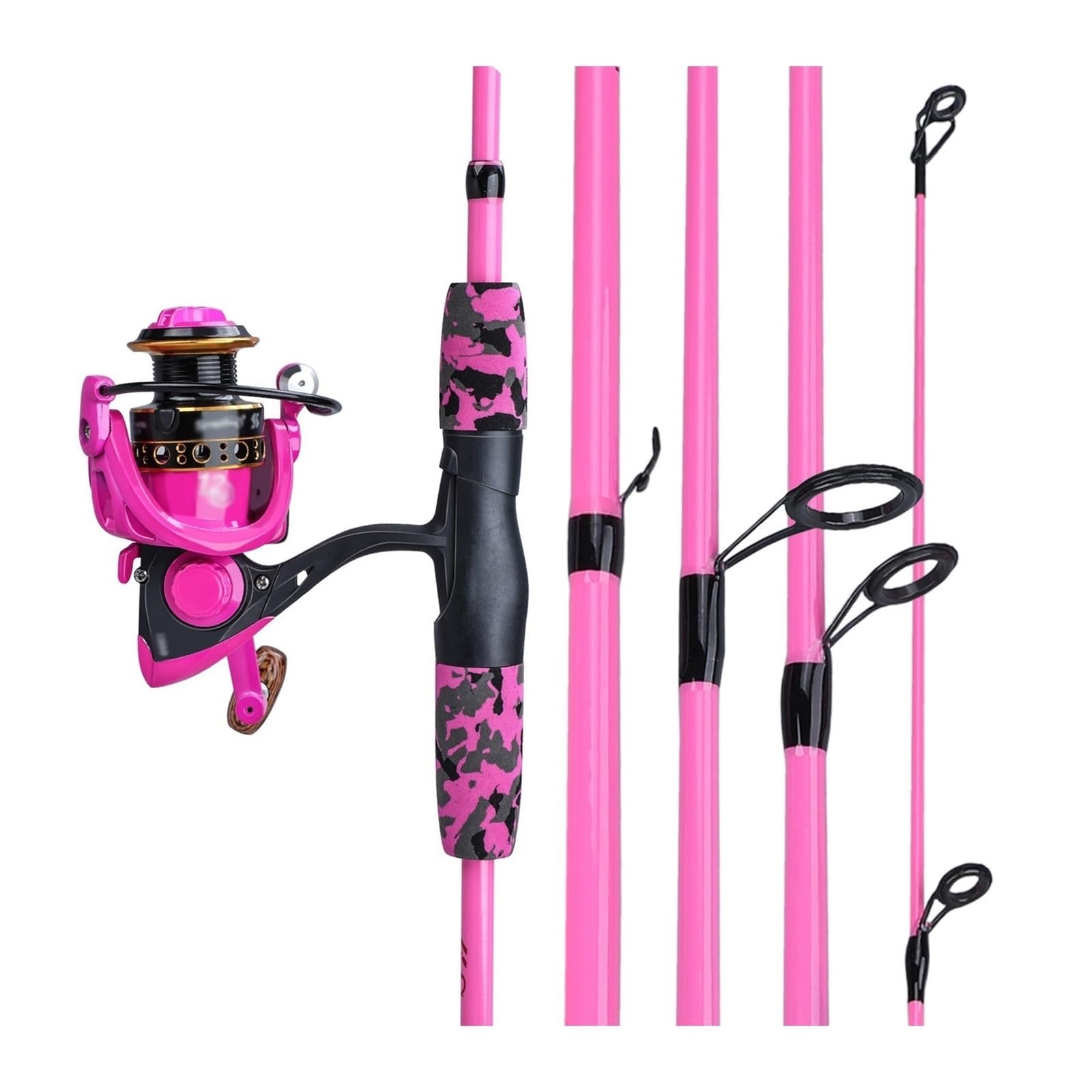 Combo de caña de pescar de 170cm con carrete giratorio adaptable 8