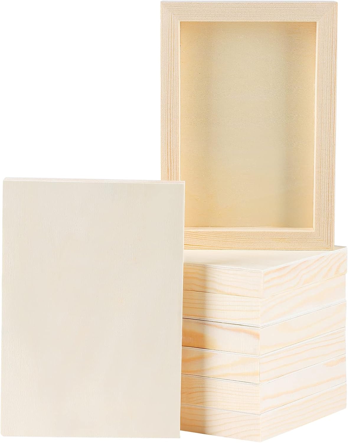 ADXCO 8 Pack Wood Panels 8 x 10 inch Wooden Canvas Board Unfinished Wooden Panel Boards for Painting, Arts, Pouring Use with Oils, Acrylics
