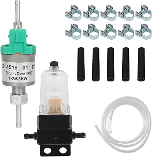 12V 22ml Diesel Parking Heater Fuel Metering Pump Diesel Dosing Pump with Fuel Filter Hose for Chinese Diesel Heater, for Eberspacher Airtronic D2 D4, for RV Camper Auxiliary Heater 1KW - 5KW Model