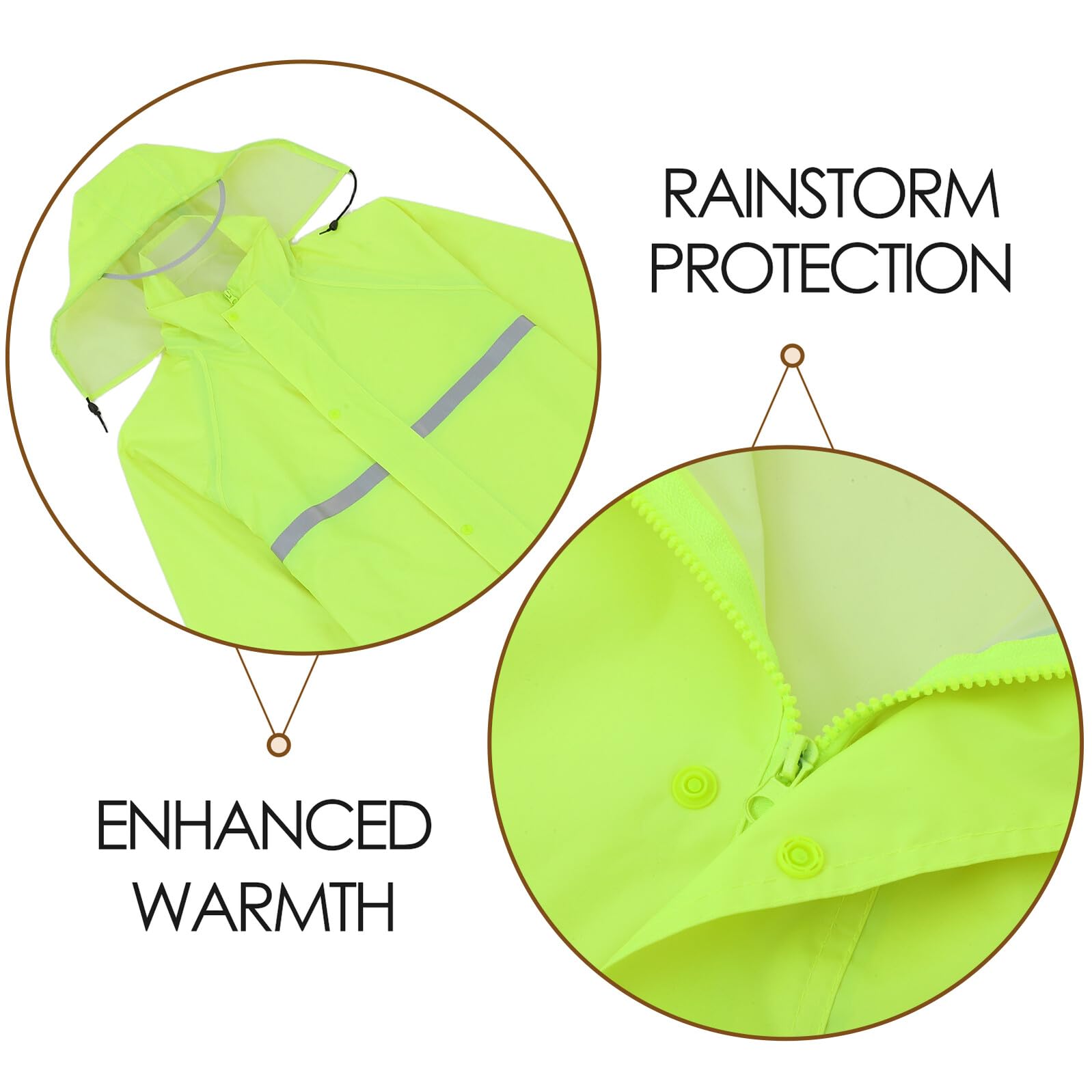 Poncho Antipioggia lungo Unisex con Cappuccio e Riutilizzabile Tuta Antipioggia Outdoor per Campeggio e Trekking con Isolamento Rinforzato