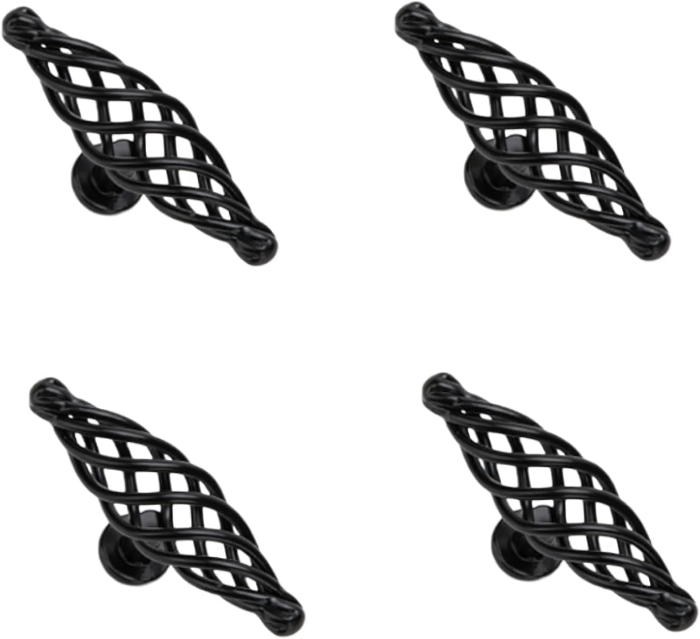 Tnbccxn Oval Black 75*40Mm Cabinet Handles, Cabinet Handles,4 Pack Black Birdcage Handle(Oval Black 75 * 40Mm)