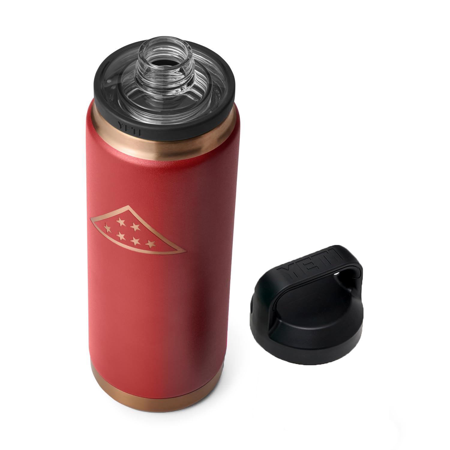 YETI Rambler 26 oz Bottle, Leakproof, Vacuum Insulated, Stainless Steel with Chug Cap, Folds of Honor - Brick