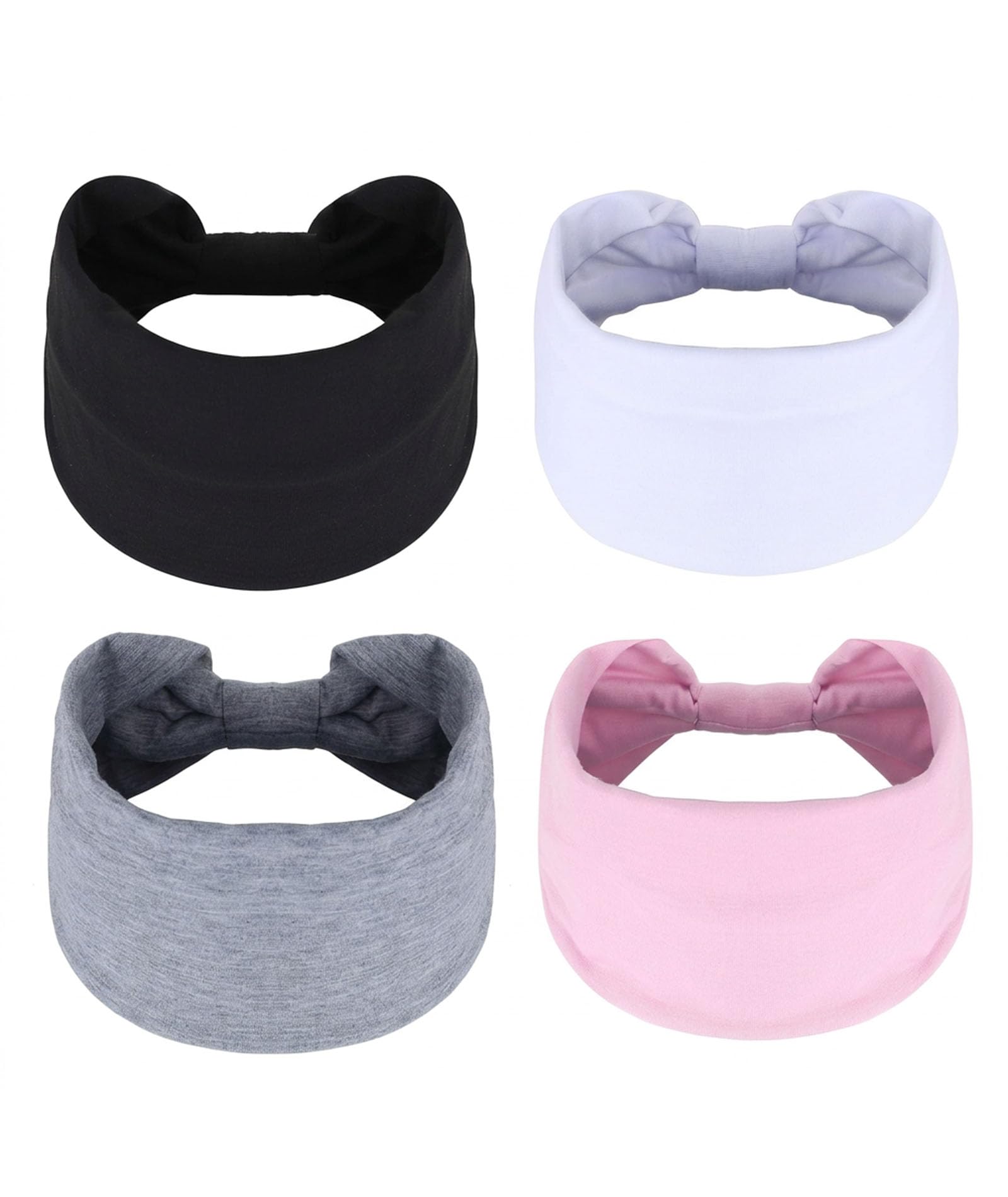 4PCS Hair Bands for Women, Bandanas for Women,Solid Color Non-Slip Sweat-Absorbing Headbands, Suitable for Exercise, Yoga, Running, and Outdoor Activities, Includes Black, White, Gray, and Pink-image-20