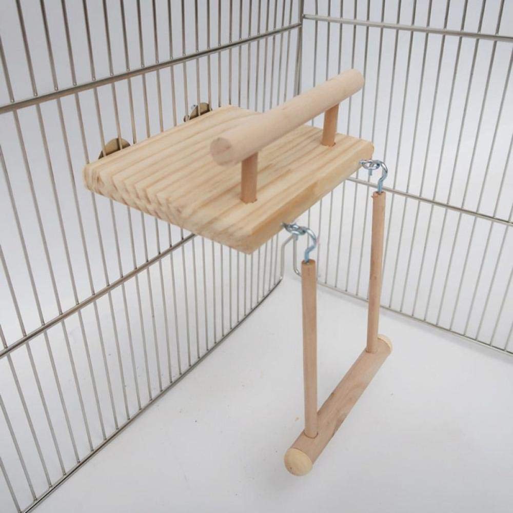 Vogelstangen Hölzerne Vogelstangen Käfigspielzeug Hamster Play Gym Stand Mit Holzschaukel Rattan Ball 1St. 3