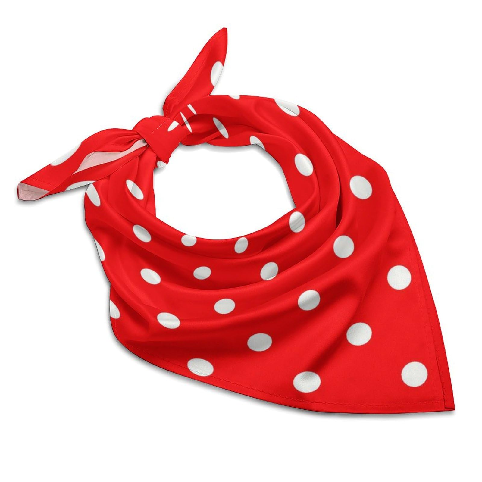 asbwuo Red And White Polka Dot Bandana Hair Scarf Headband Adjustable Neckerchief for Men Women Decor