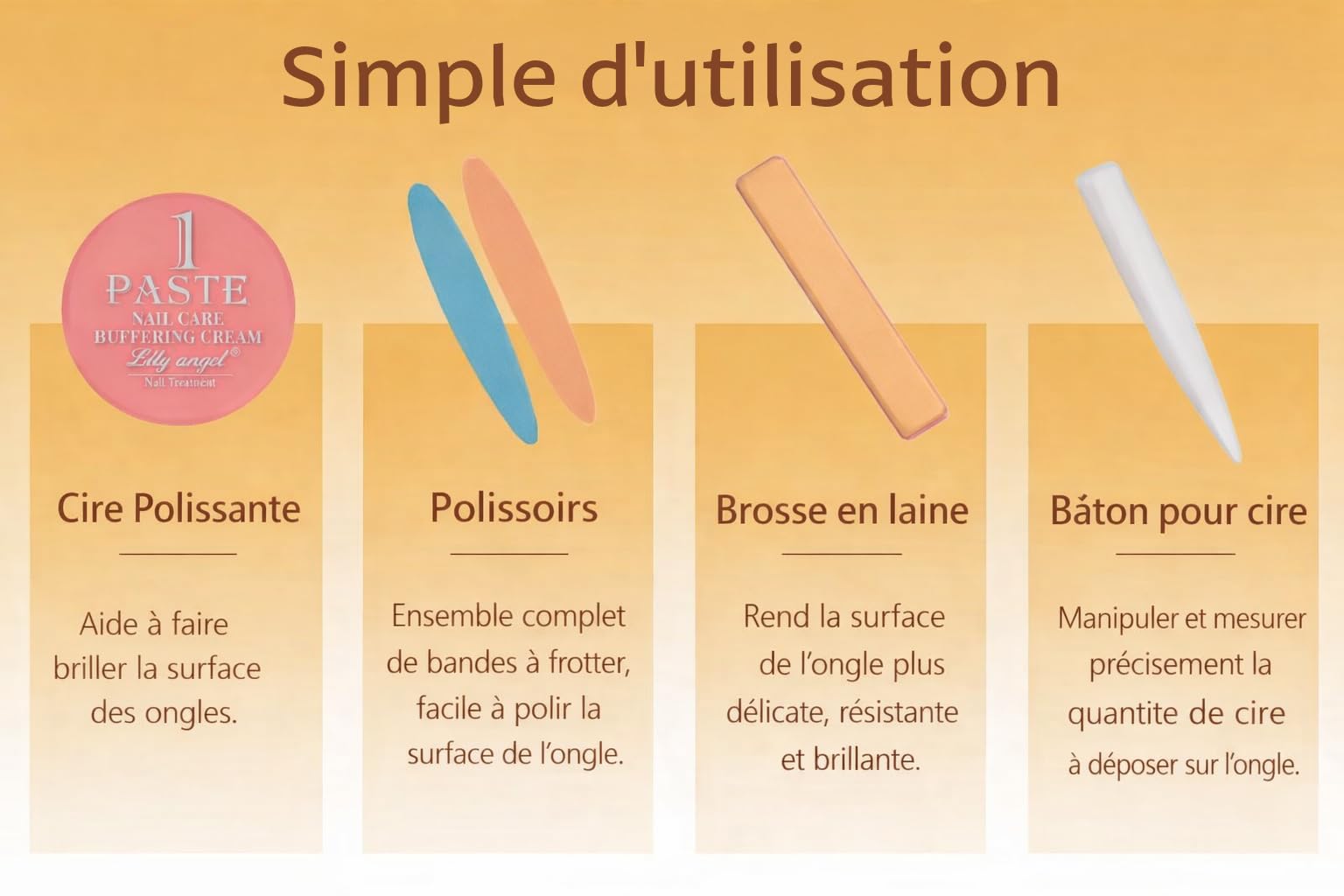 Kit Manucure Japonaise & Pédicure – Coffret Complet Polish, Buffer, Crème pour des Ongles Nourris et Réparés - Sans Vernis & Laisse l'eau pénétrer sur l'ongle