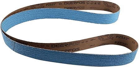 Banda de lija de corindón de circonio (2100 x 50 mm), banda de pulido de metal azul for acero inoxidable y acabados cepillados.(P60)