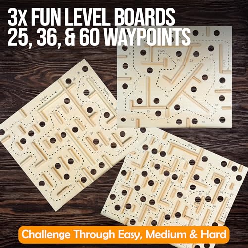 Wooden Labyrinth juego de mesa clásico de madera miniatura 3