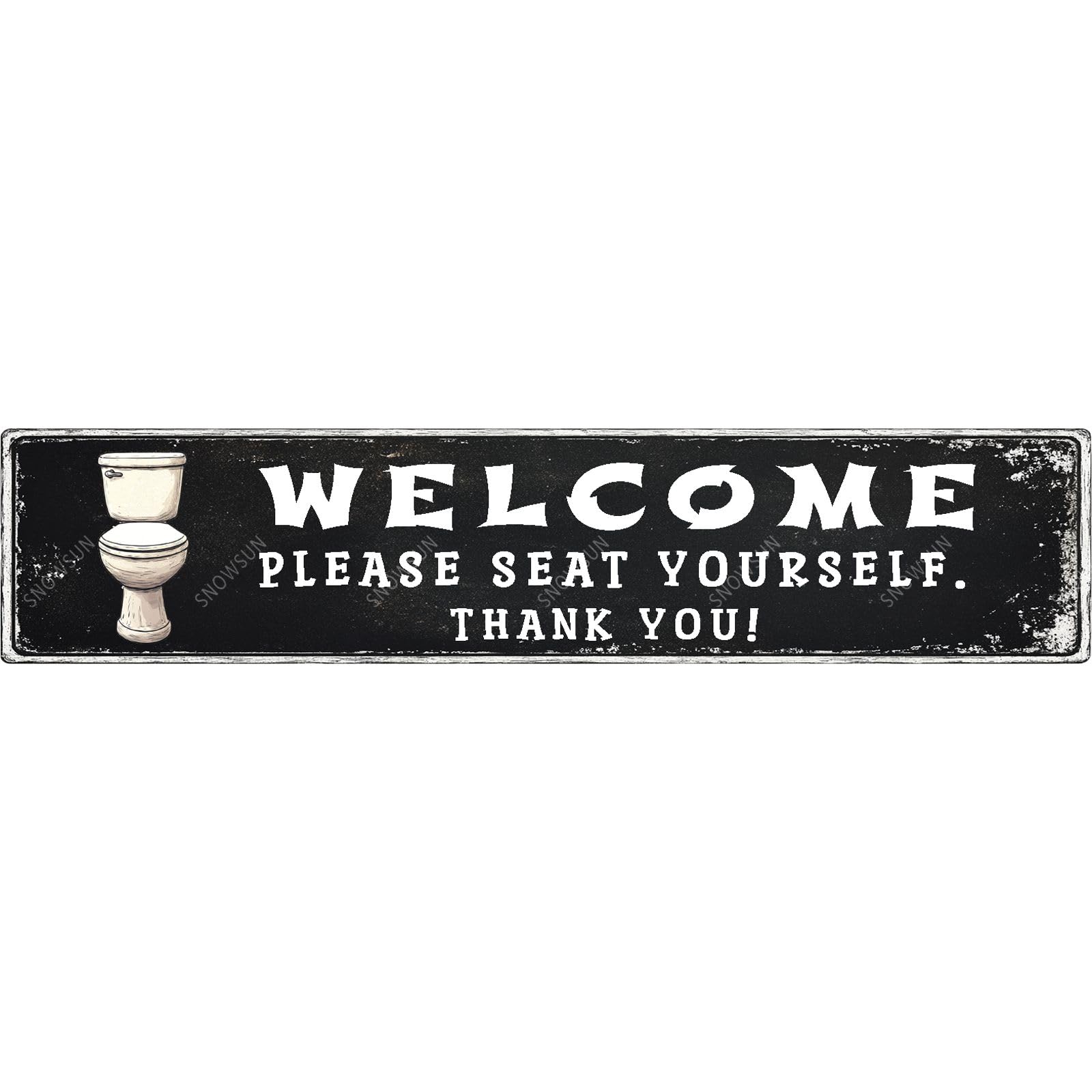 Welcome Please Seat Yourself Thank You Tin Sign Funny Vintage Street Sign Wall Decor for Home Farmhouse Bar Cafe Fence Yard Decor 4x16 Inch