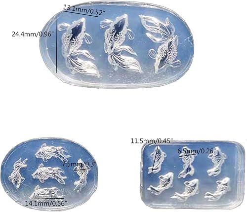Miniatura 5 de Koi Fish - Moldes de resina de silicona, moldes de resina de pescado dorado de carpa, aretes colgantes de joyería epoxi moldes para fabricación de