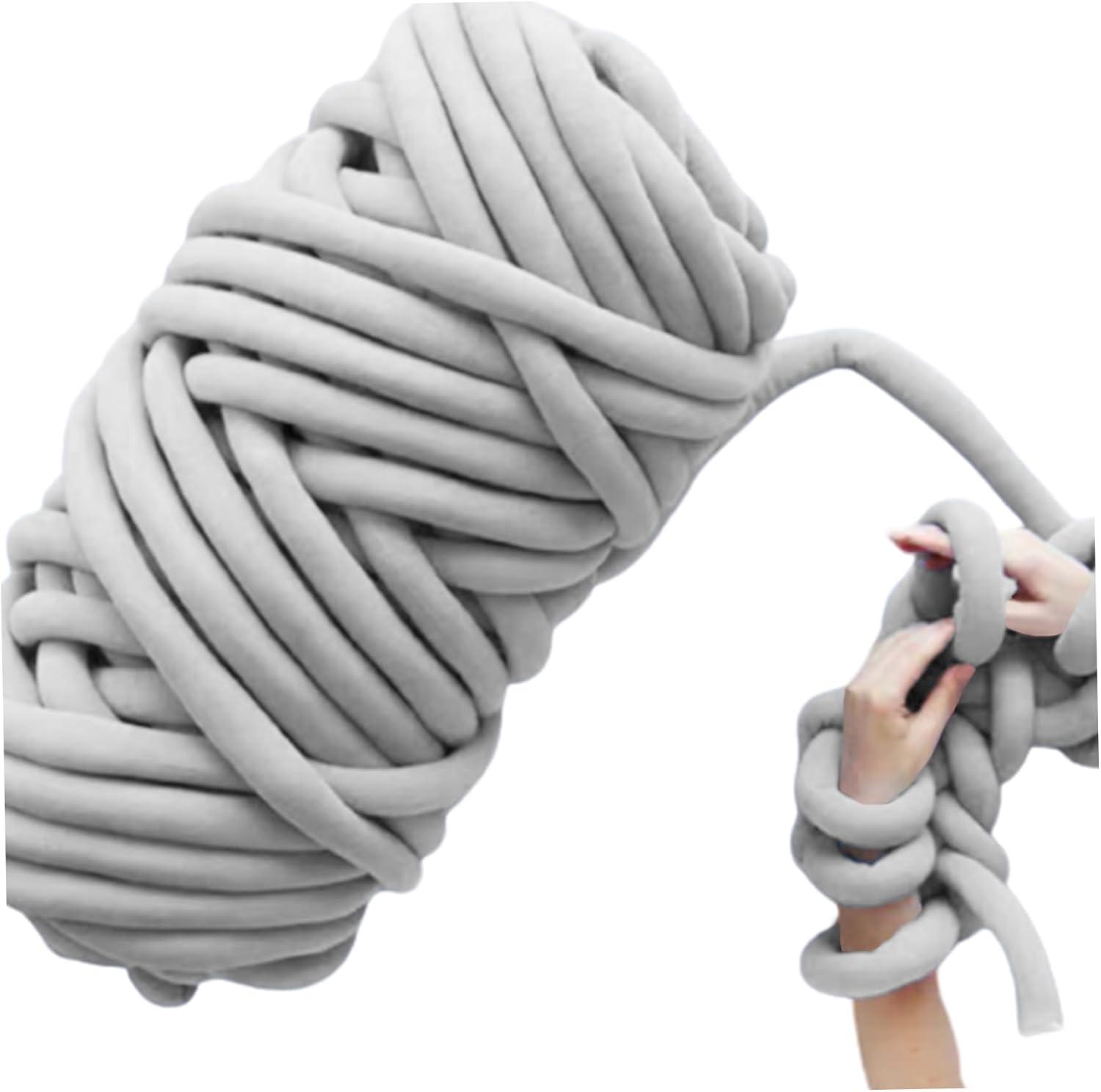 Blanket Core Yarn 1000g Hand-Knitted Chunky Yarn Super Chunky Yarn Arm Knitting Yarn DIY Hand Roving Yarn for Crochet Soft Thick Yarn Washable Blanket Yarn for Pet Bed Sofa Blanket Grey