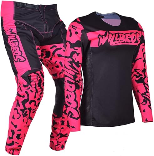 Miniatura 2 de Willbros Conjunto de pantalón de jersey para mujer, conjunto de equipo de motocross MX, motocross, todoterreno, BMX, ATV, ciclismo, traje de