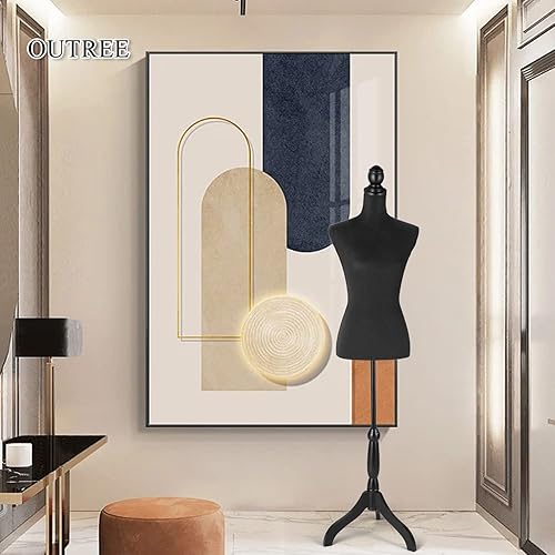 Miniatura 2 de Maniquí femenino con forma de vestido ajustable, soporte de trípode de torso grande, maniquí portátil de espuma de alta densidad, estilo de base de