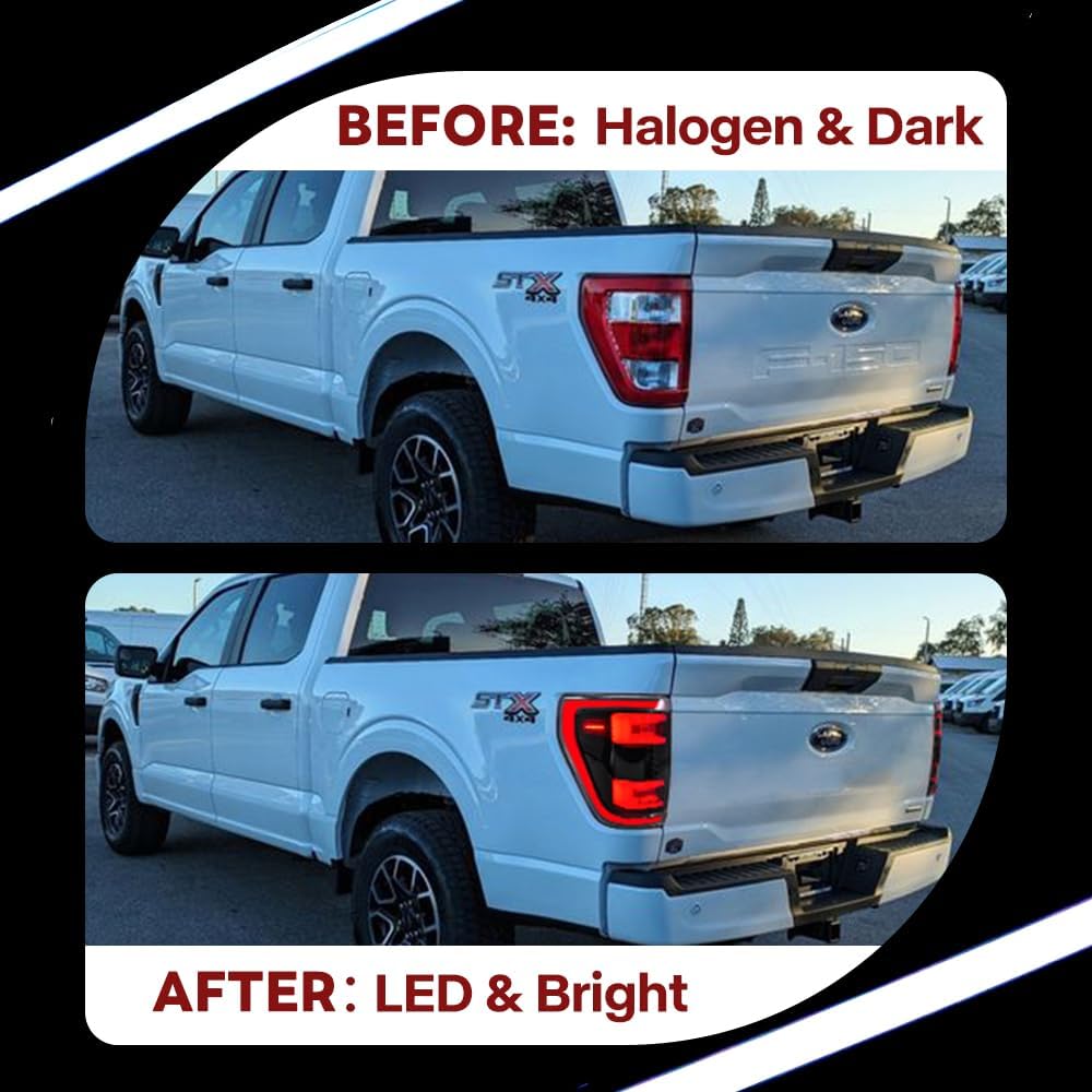 Tail Light For Ford F150 F-150 XL STX 2020-2023 Running Brake Stop Rear Lamp Backup Smoke Taillight 14th Gen Replacement Driver&Passenger Side(W/O Blind Spot)