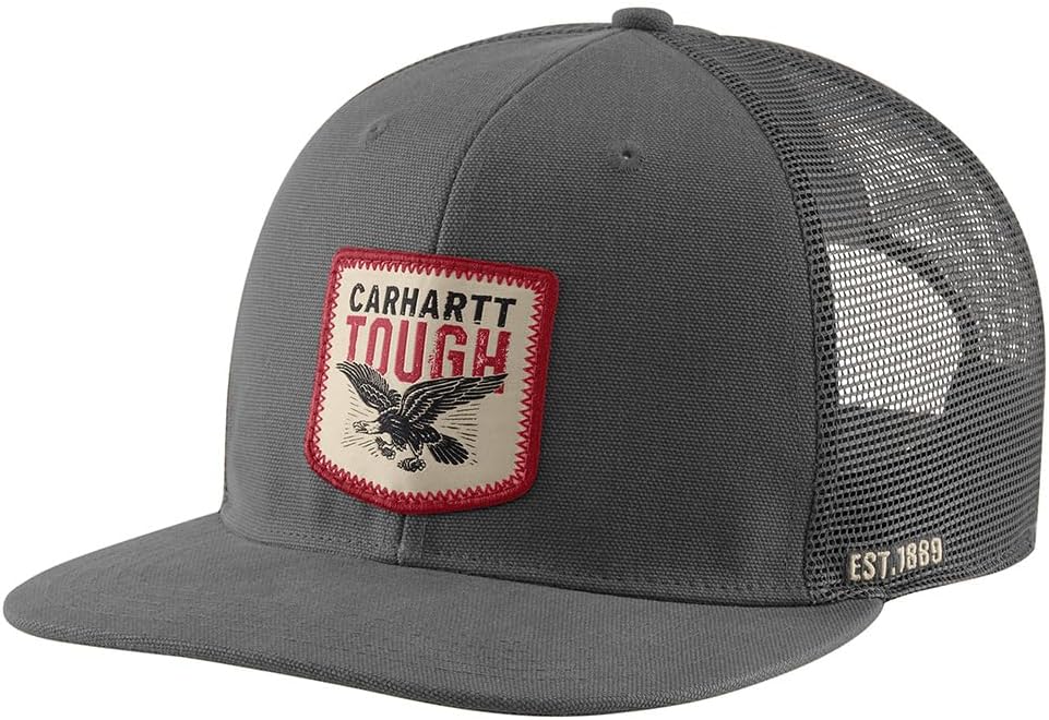 Carhartt Men's Washed Duck Flat Brim Eagle Graphic Cap