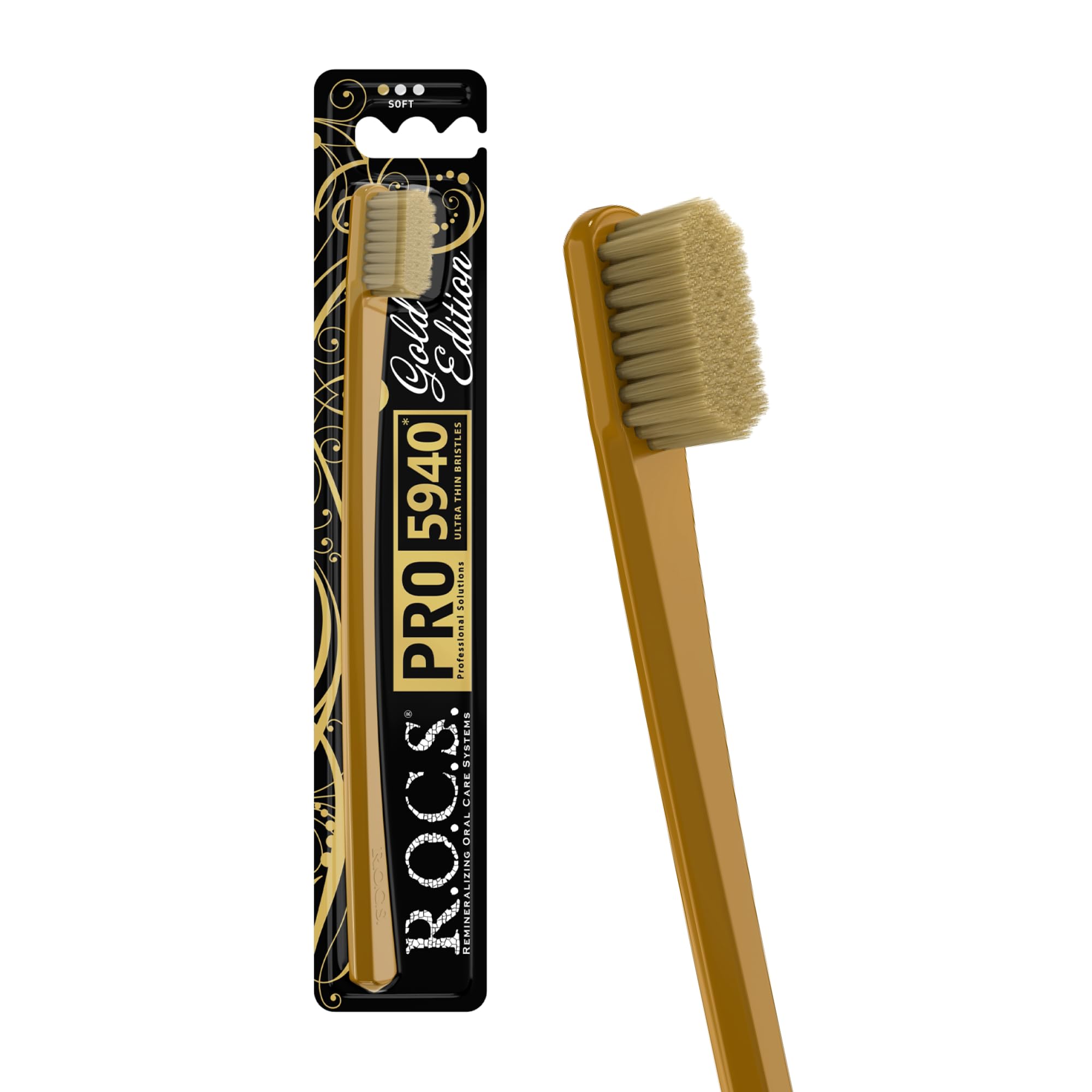 Rocs toothbrush pro 5940 gold edition luxury soft toothbrush