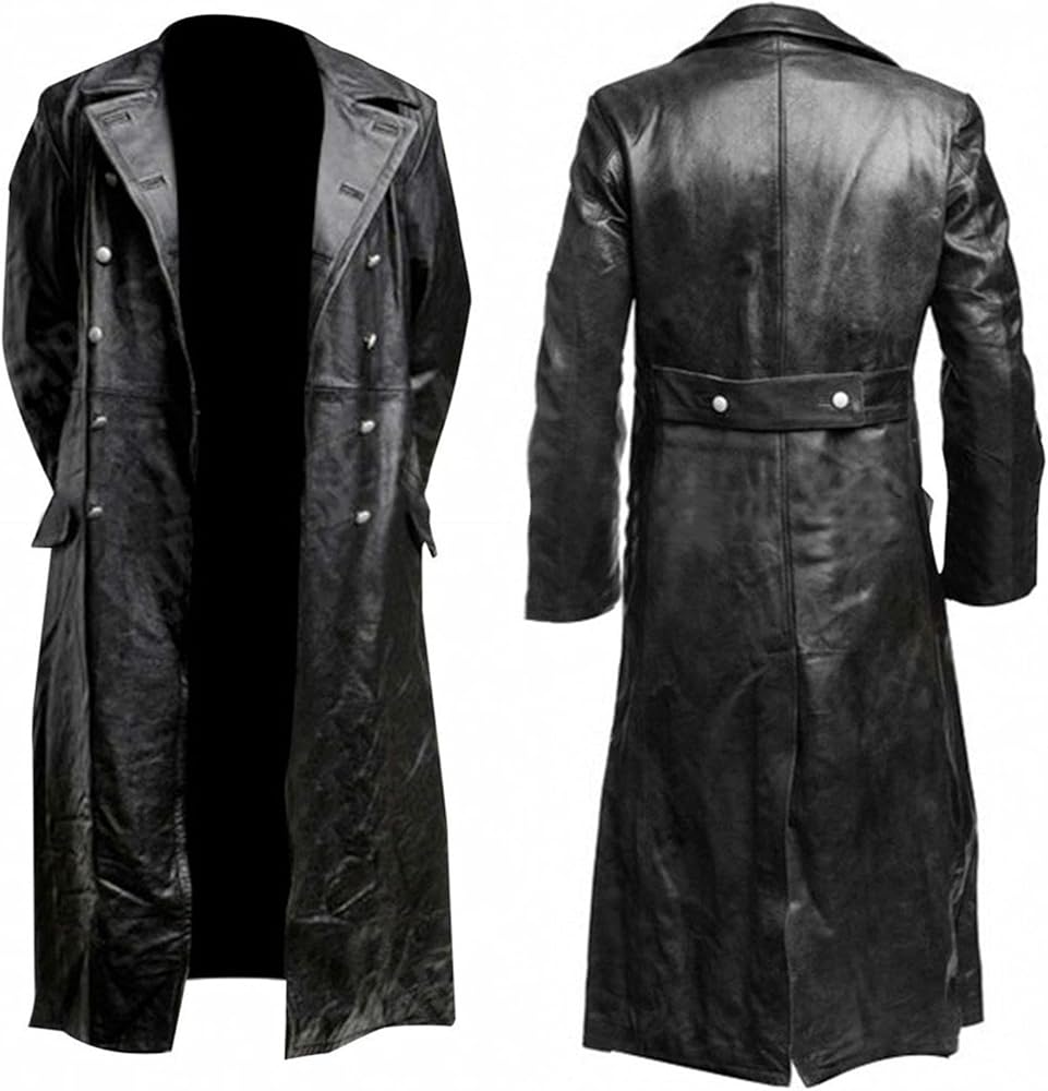 Men Leather Trench Coat Full Length Size 4x Munimoro gob pe