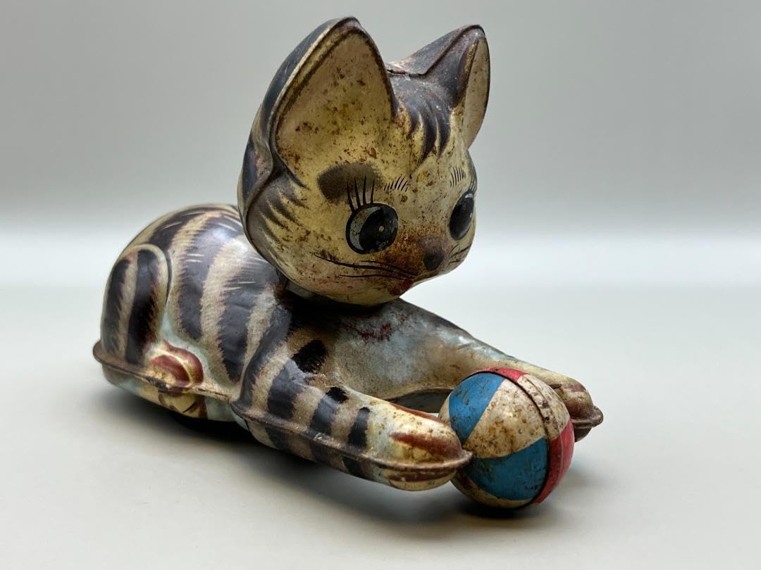 Amazon.co.jp: 海昭和レトロ 猫とまり ブリキのおもちゃ 作動 日本製