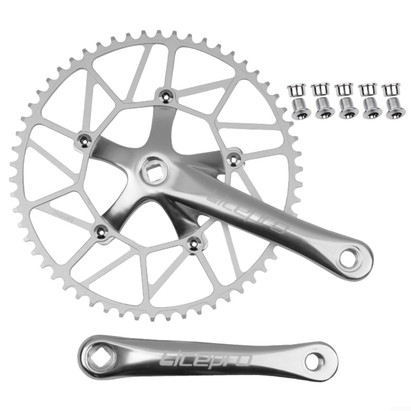 Pedivella/corona per bici, in lega di alluminio, 170 mm, accessorio per bicicletta a velocità singola da strada e mountain bike (manovella nera)
