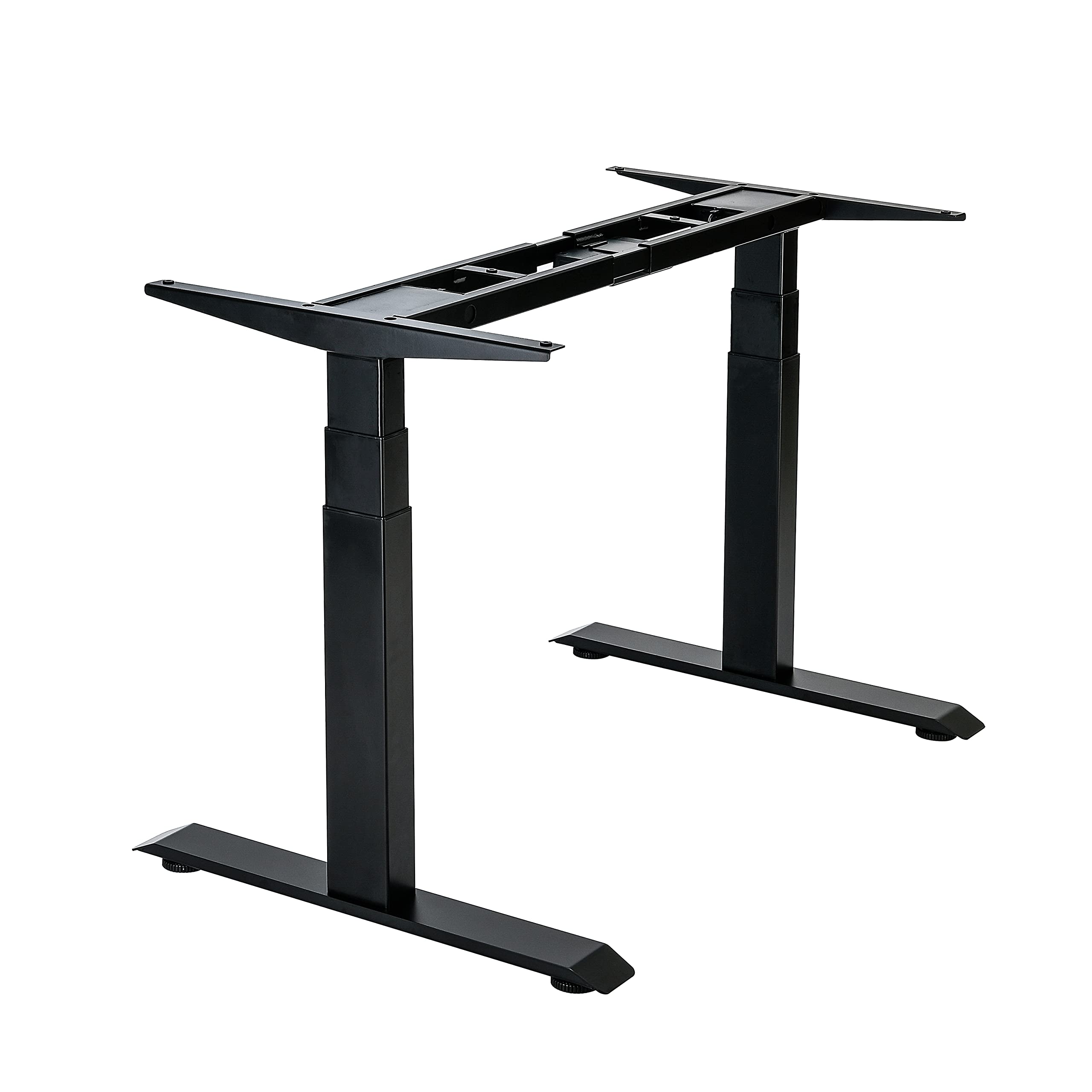 VWINDESK VD210 Heavy Duty Electric Height Adjustable Sitting Standing Desk Frame Only/Sit Stand - Dual Motors 3 Stages Motorized Desk Base Only, Black