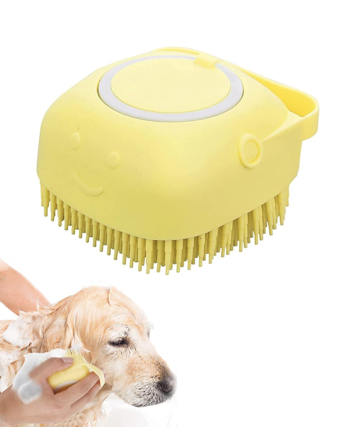 Cepillo de Baño Masajeador de Silicona para Perros y Gatos 1 Pieza – Suave Exfoliante Elimina Pelo Muerto, para Ducha Relajante y Piel Sensible.