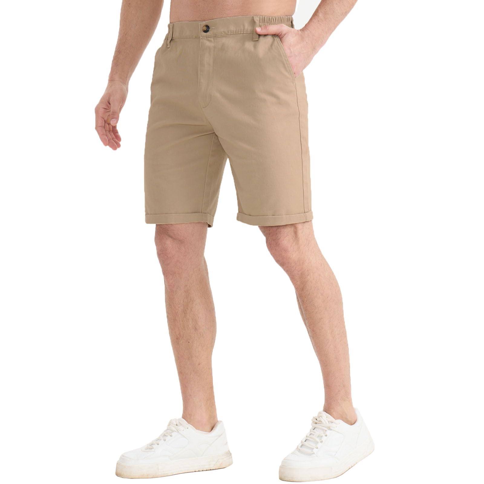 FizzPop Kurze Hosen Herren Shorts Chino Stretch Baumwolle Handytasche Regular Fit