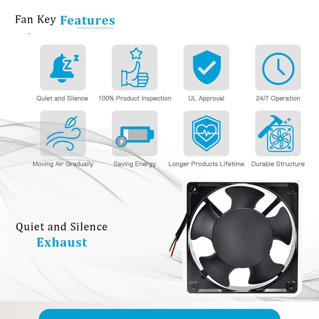 TAQA High Speed Exhaust Fan | 100% Copper Wound | 2100 RPM | 220-240V AC | Ventilation Fan for Bathroom, Kitchen, Toilet, UPS, Inverter, Fridge, Panels | 1 -Year Warranty (Black, 4 Inch Exhaust Fan) 1