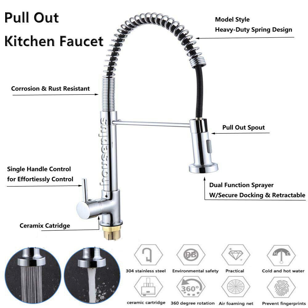 Robinet De Cuisine En Laiton Avec Bec Pivotant - N2127 - Finition Chromée - Convient Pour évier