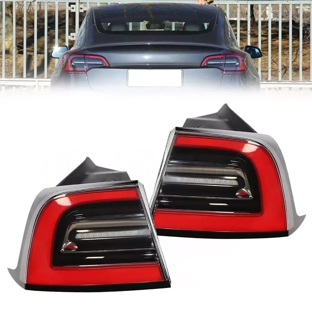 Piloto Trasero Auto Luz Trasera de Freno Izquierda/Derecha para Modelo 3/Y 2021-2023 1502086-00-D 1502087-00-D (4 Pines)