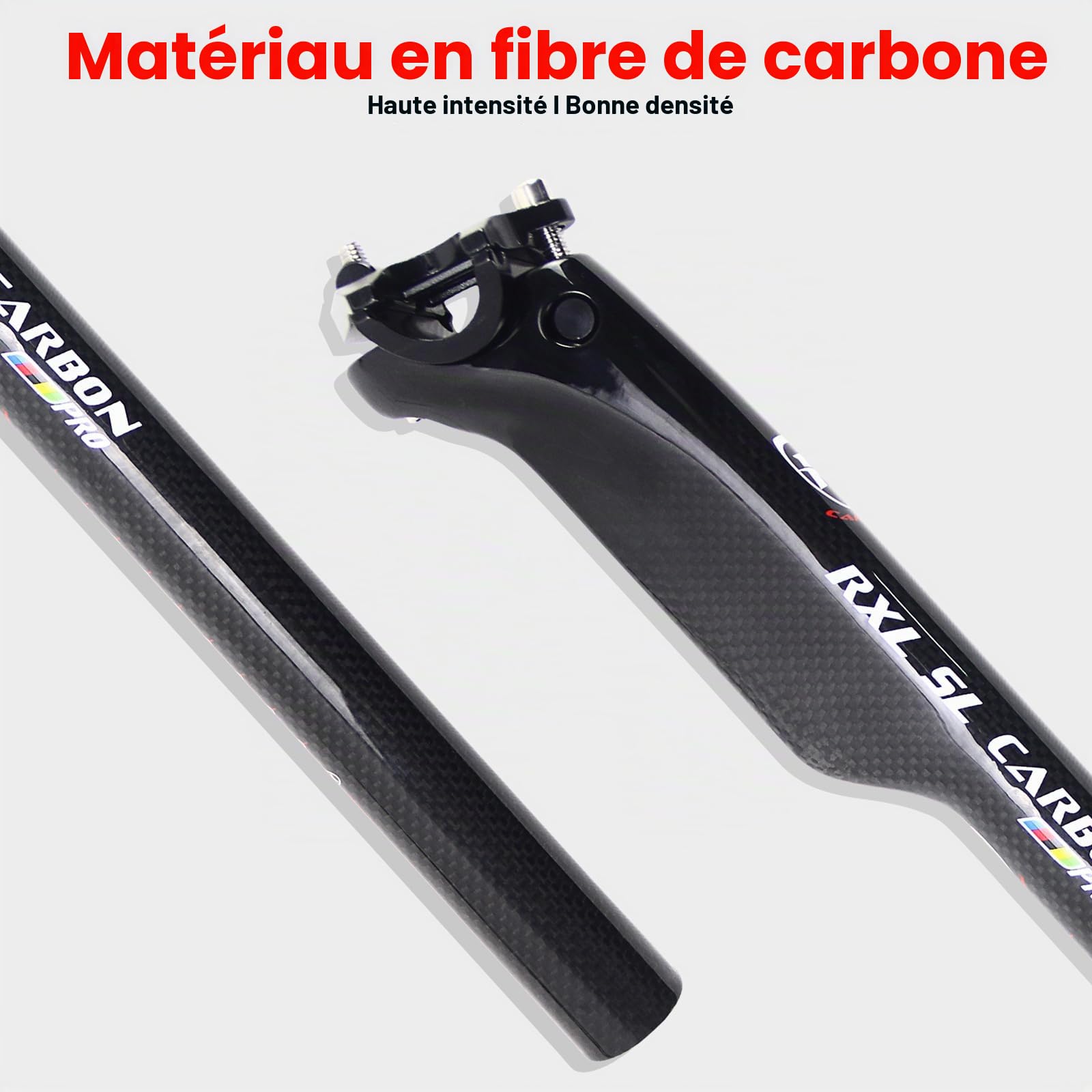 RXL SL Tige Selle Velo 27.2/30.8/31.6mm Tige de Selle Carbone VTT 3K Brillant/Mat
