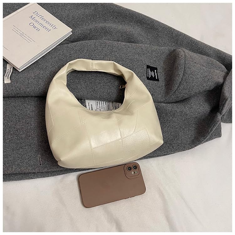 Women PU Crescent Shoulder Bag Large Capacity Trendy Designer Handbag Zipper Closure Simple Carrying Bag Top Handle Bag3