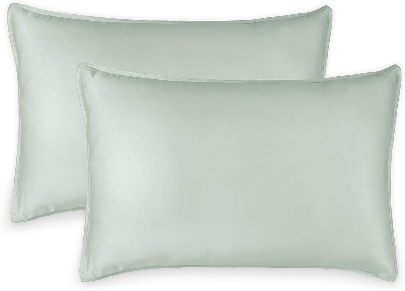 Pure Bamboo King Pillowcase 2 Piece Set - 100% Organic Bamboo - Soft, Breathable, Moisture-Wicking, Hypoallergenic, Luxury Sateen Fabric with Envelope Closure (2 King Pillowcases, Sea Glass)