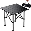 HOMGEN Upgrade X-Structure Folding Camping Table with Carry Bag - 40x40cm Aluminum Portable Table - 40cm Height Lightweight Stable Picnic Table for Outdoor,Indoor,Beach,Hiking, Fishing,BBQ