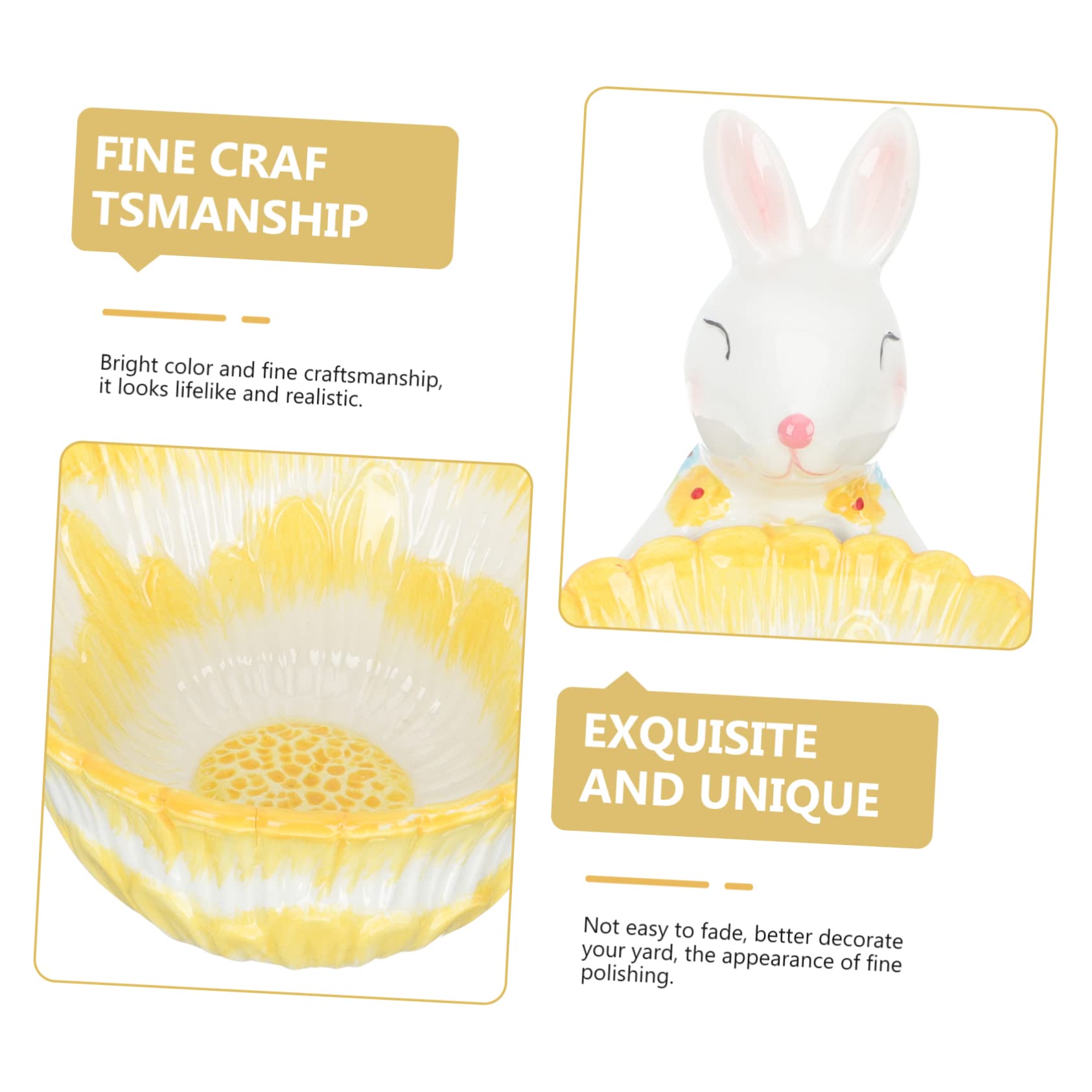 Cestino Decorativo Con Statuina A Forma Di Coniglietto Per Pasqua in Ceramica Con Contenitore Per Caramelle E Coniglietto