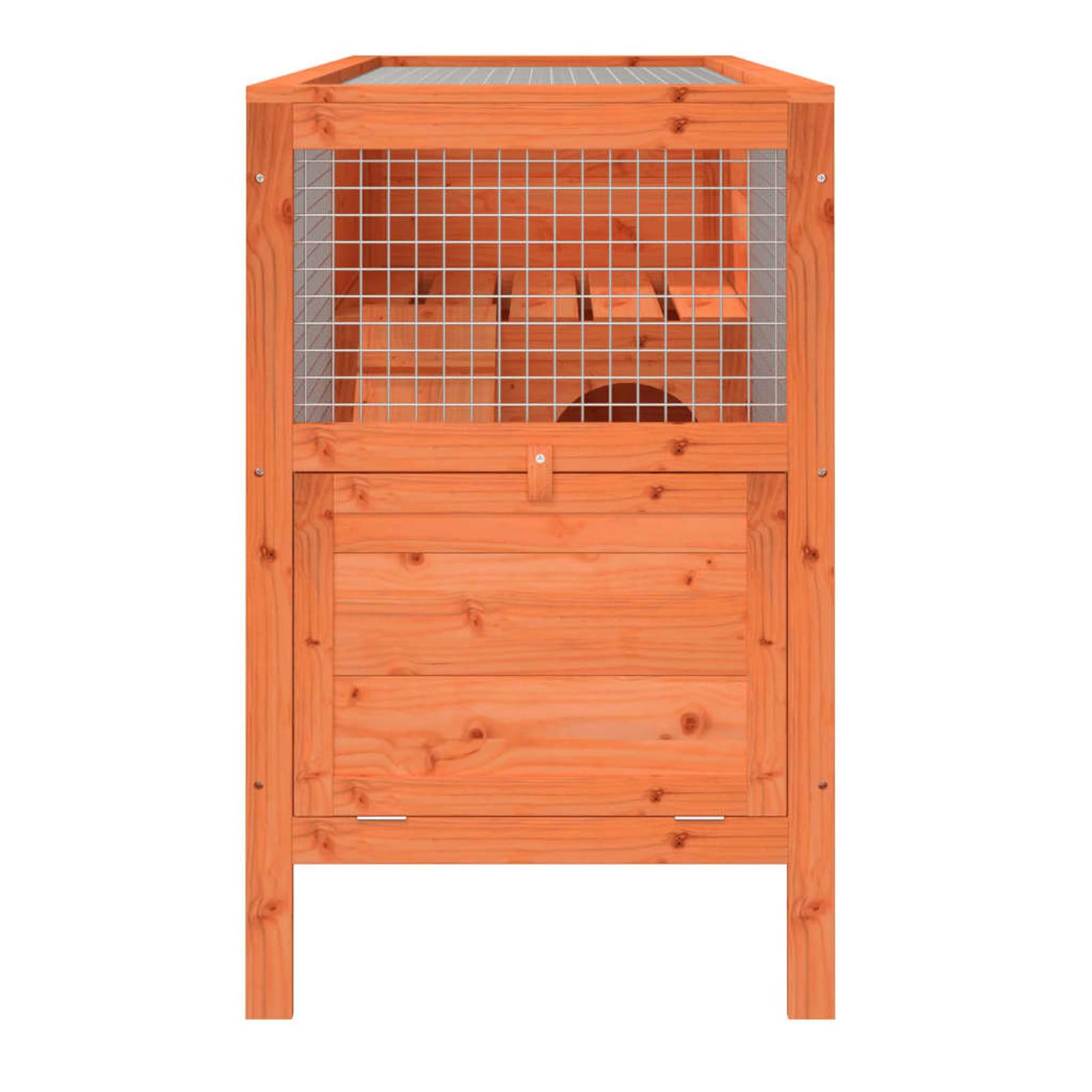 Conejera de Madera Maciza de Pino marrón 103x44x69,5 cm, JUDYY Jaula Cobaya, Jaulas para Conejos, Jaula Hamster, Casa Conejo, Casita Conejo, Kid Conejo