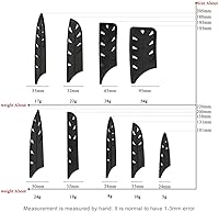 Vista 2 de XYJ 9 piezas de plástico cubiertas de cuchillo mangas protector de borde protector de hoja para cuchillo de chef de cocina
