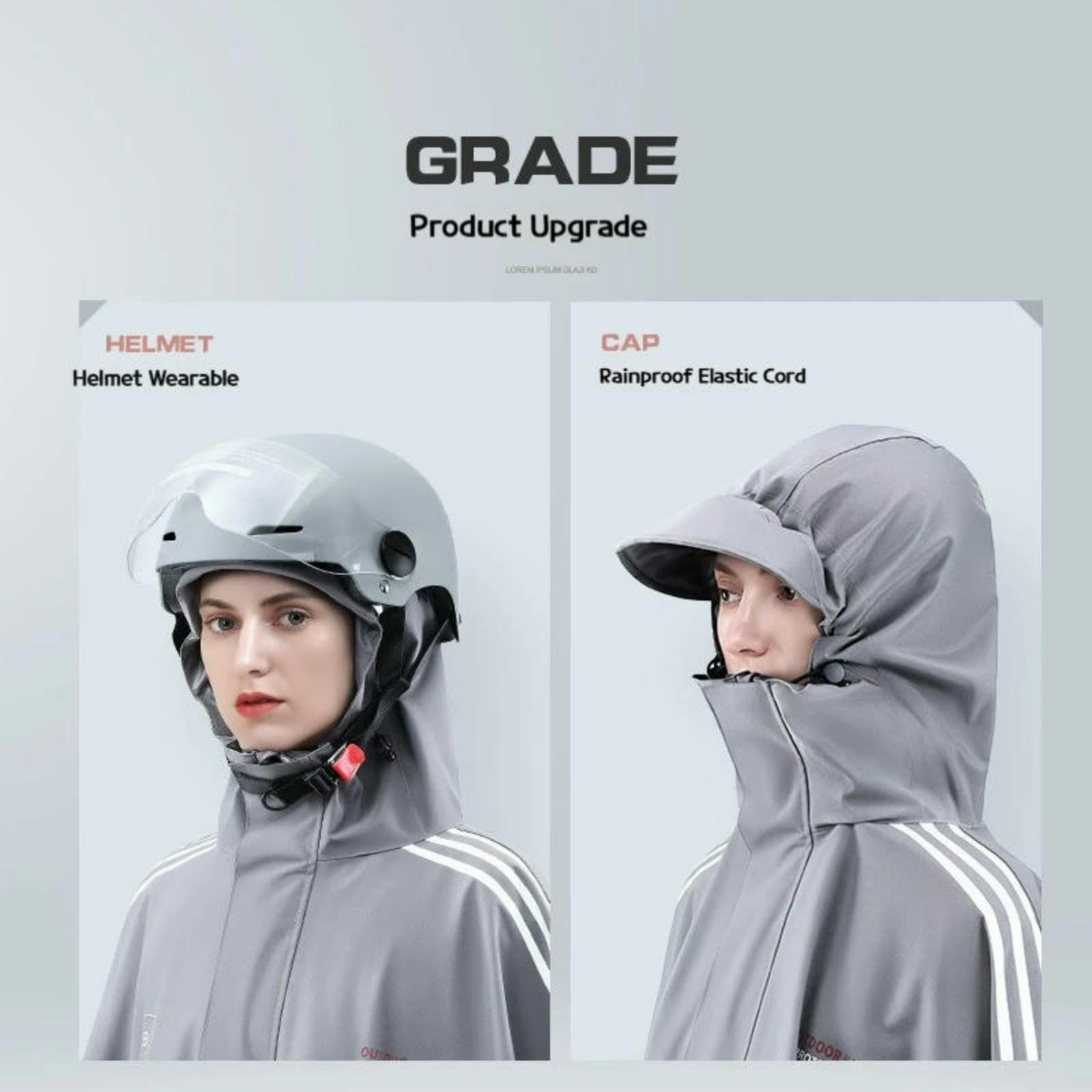 Regenponcho Regenmantel Für Elektrofahrräder, Dicker, Wasserdichter Poncho Aus TPU Mit Kapuze, Regenbekleidung Zum Wandern, Radfahren Und Bei Starkem Regen